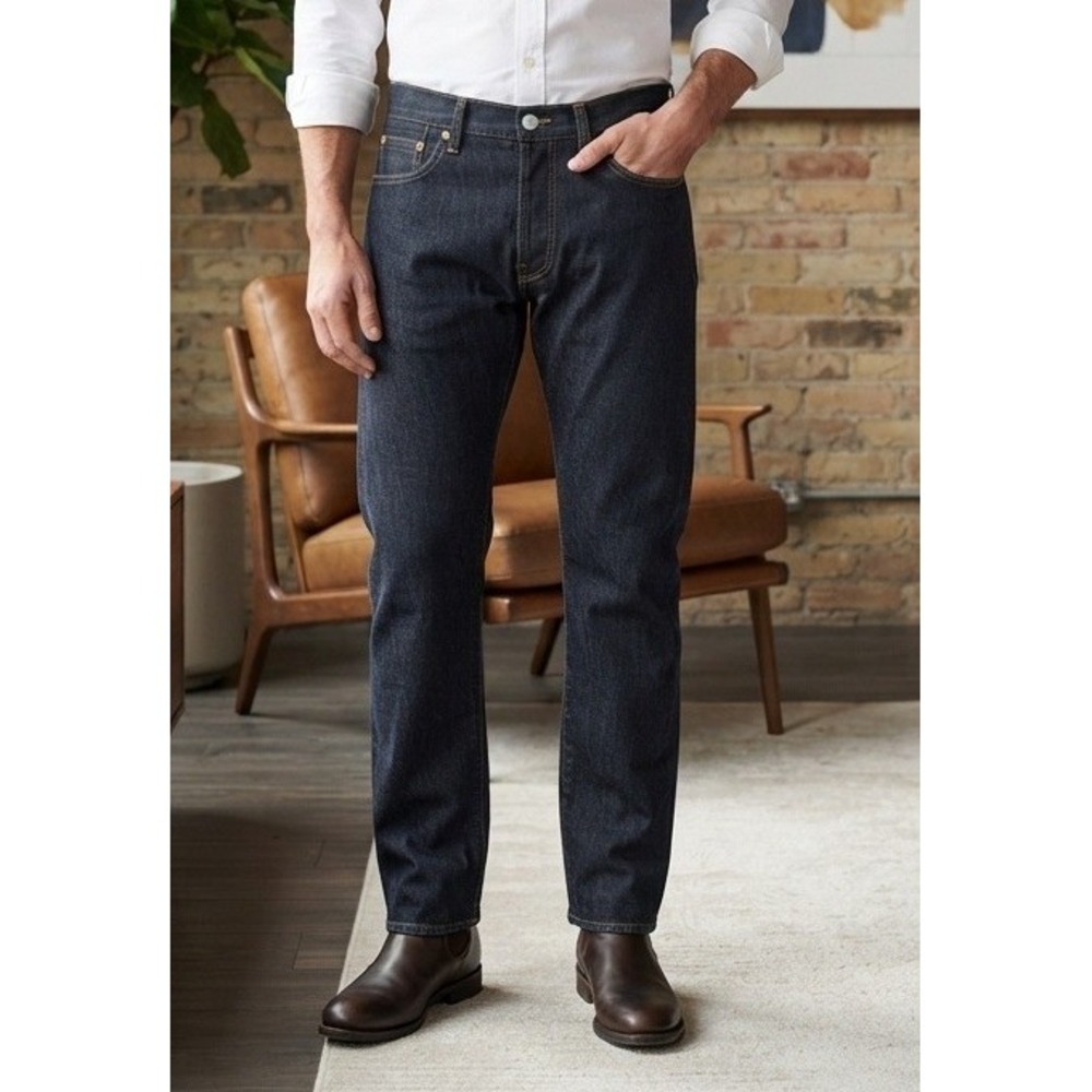 Levi's 517 Bootcut Denim Jeans Men's 38x30 Dark Wash Blue Cotton Rodeo Western